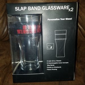 Lynyrd Skynyrd slap band glassware Set of 2 Black